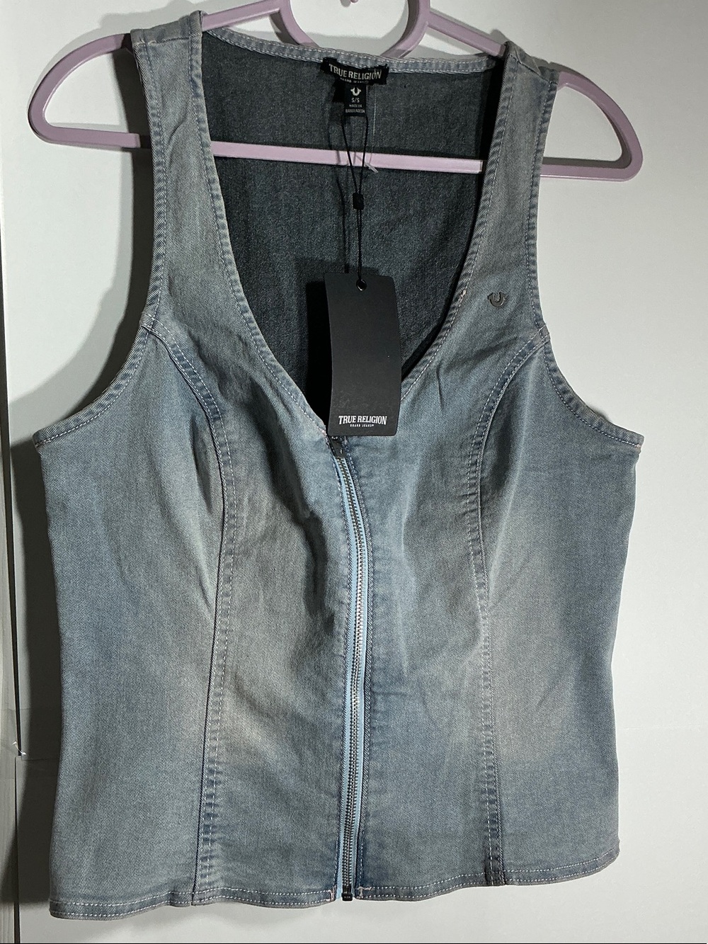 True Religion women’s Denim Bustier Top Sz Small